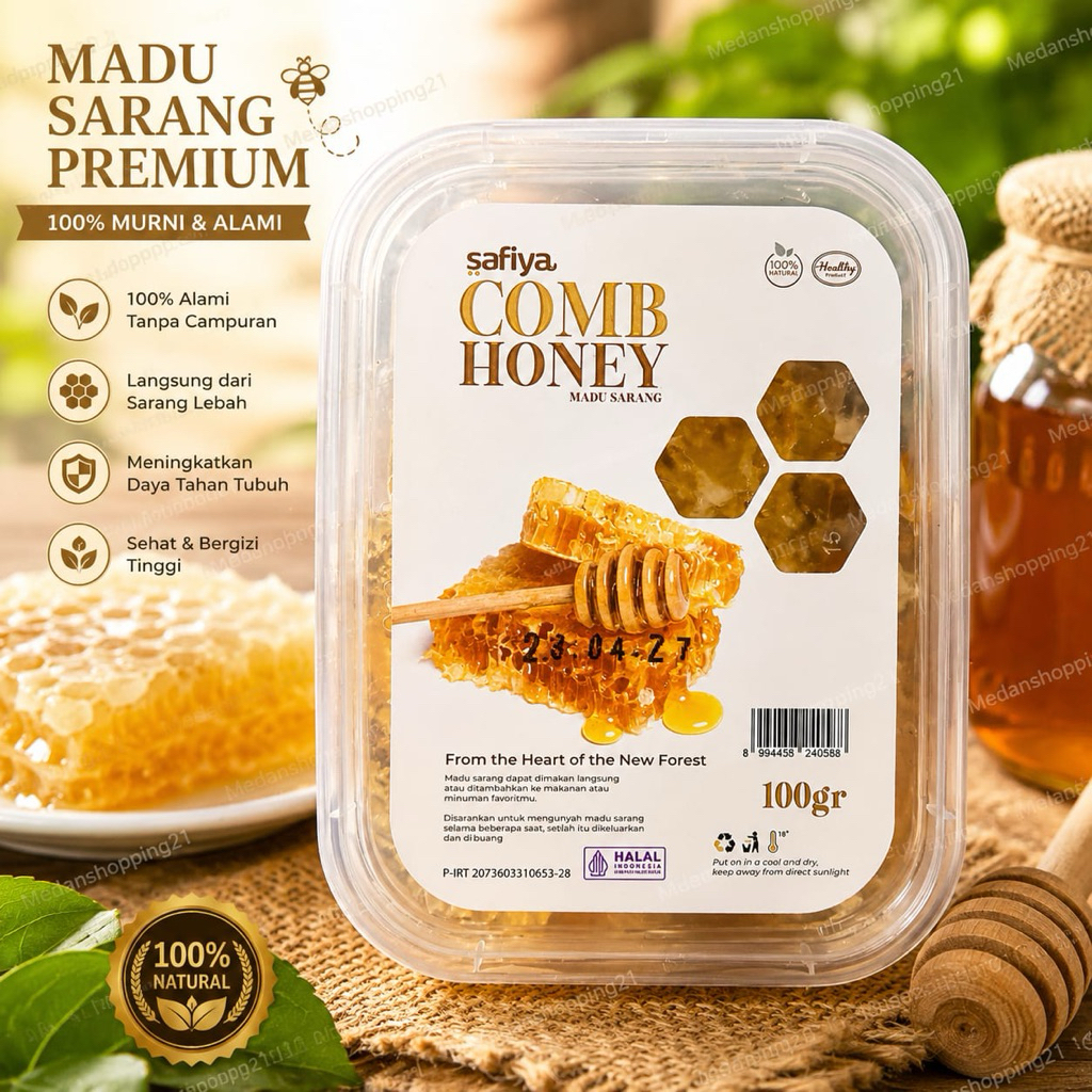 100 Gram Madu Sarang Asli dengan Sarang Segar dan Manfaat Kesehatan