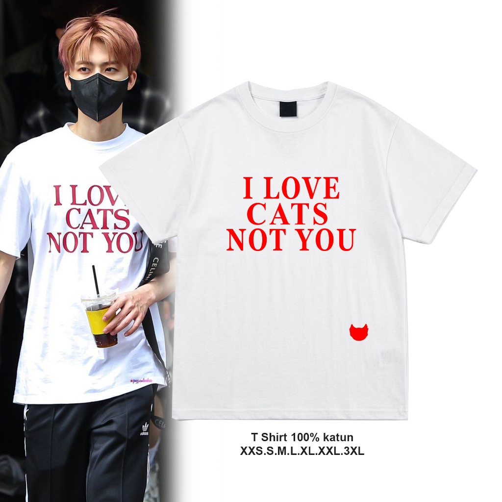 (cod) KAOS korean kpop suho & jaemin I love you cats not you ( TULISAN. MERAH)