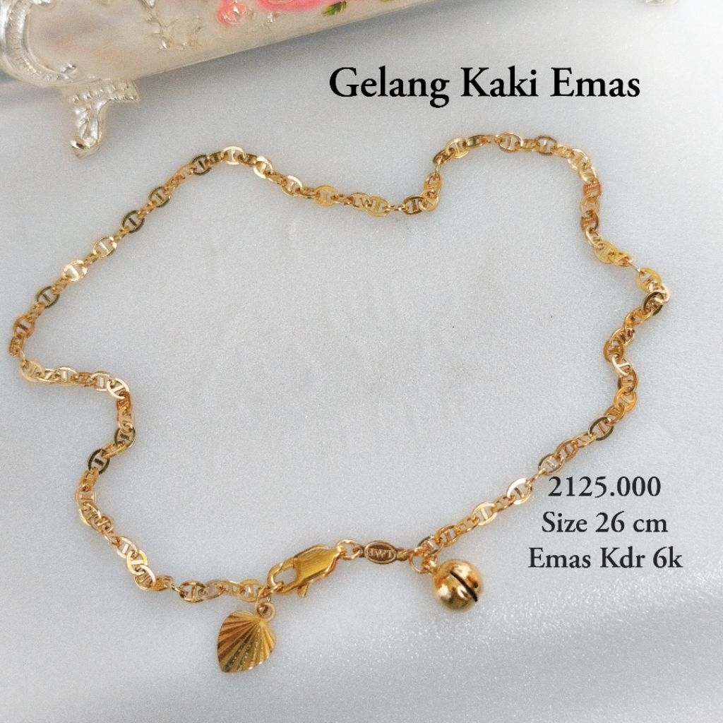 Gelang kaki 300% emas asli
