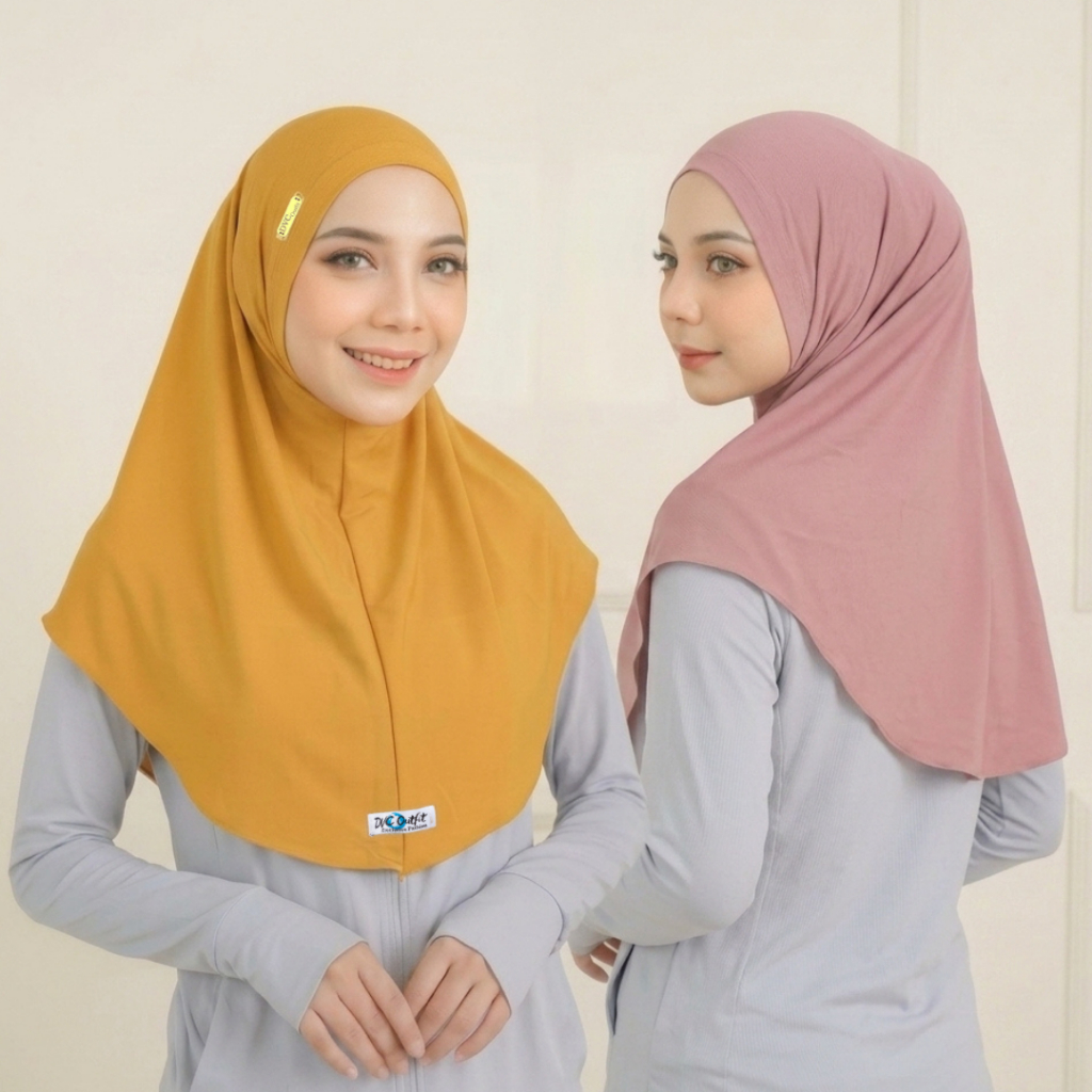 Jilbab Instan Bergo Arafah Label Besi Akrilik Jersey /Kerudung Hijab Non Pet Malay Akrilik Premium