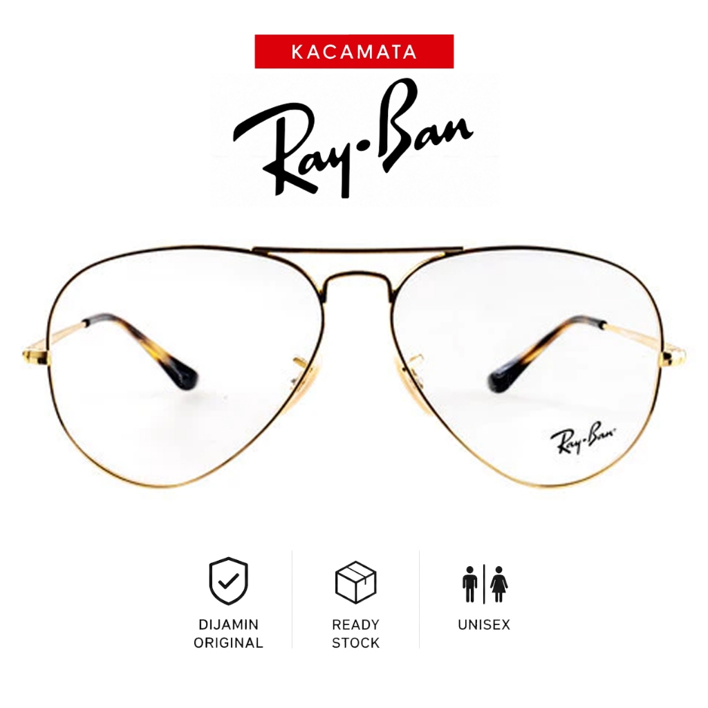RAYBAN Frame Kacamata Round Pria Wanita Ori Unisex Plus Minus RB6489-C2500-58