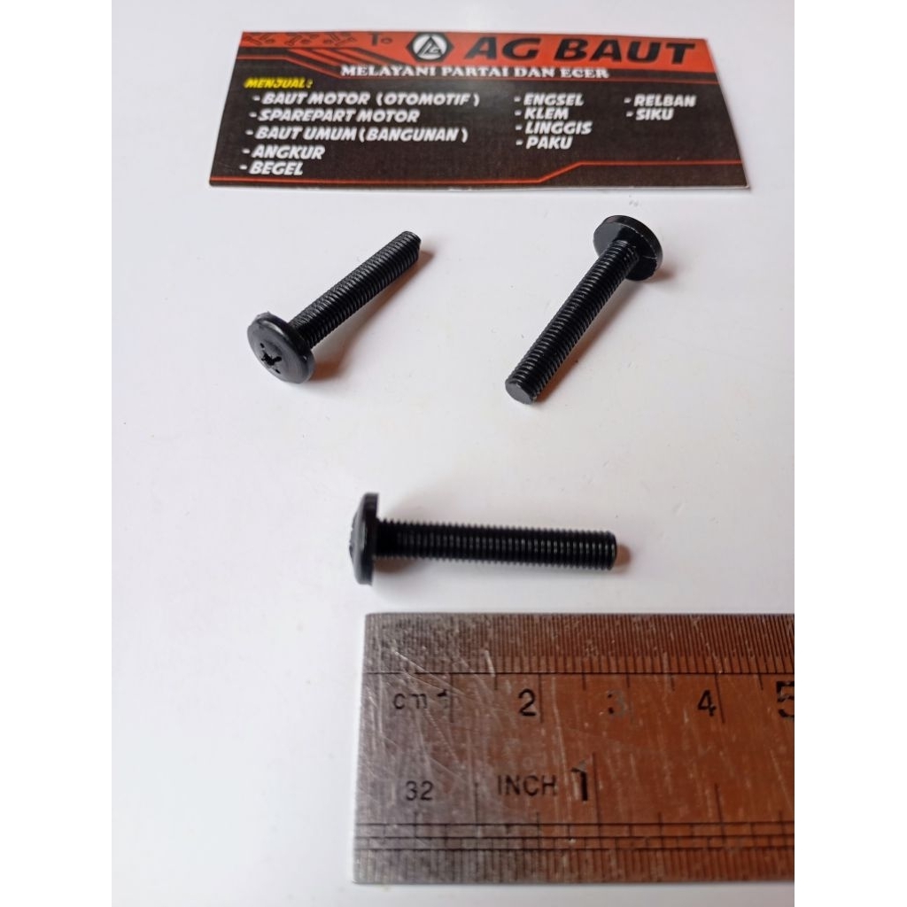 Baut Sekrup Visor Plastik M5x30 Nmax / PCX Hitam