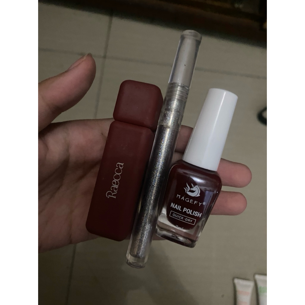 Preloved liptin raecca active & gliter & kutek maroon
