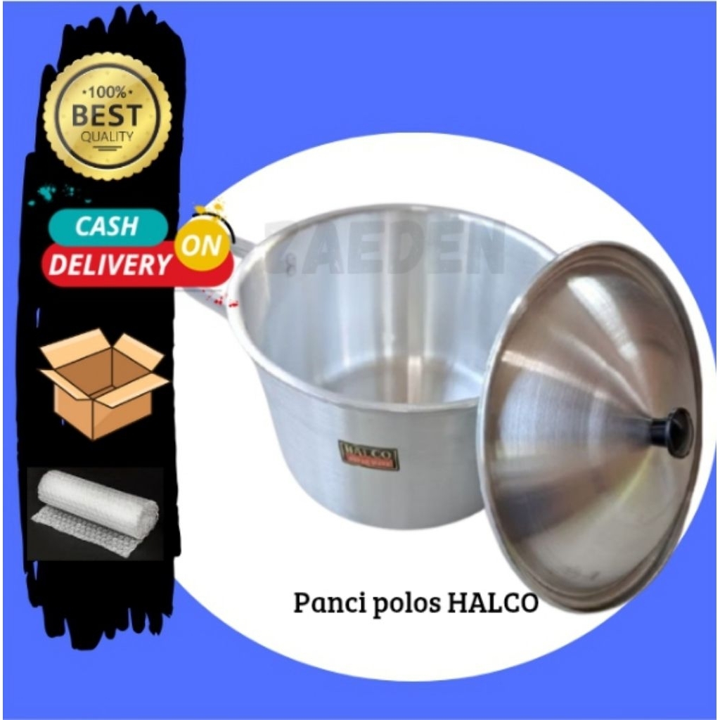 Panci Tanpa Sarang Polos Tinggi Masak Air dan Sayur Alumunium Tebal Halco Ukuran 22/24/26 Anti Karat