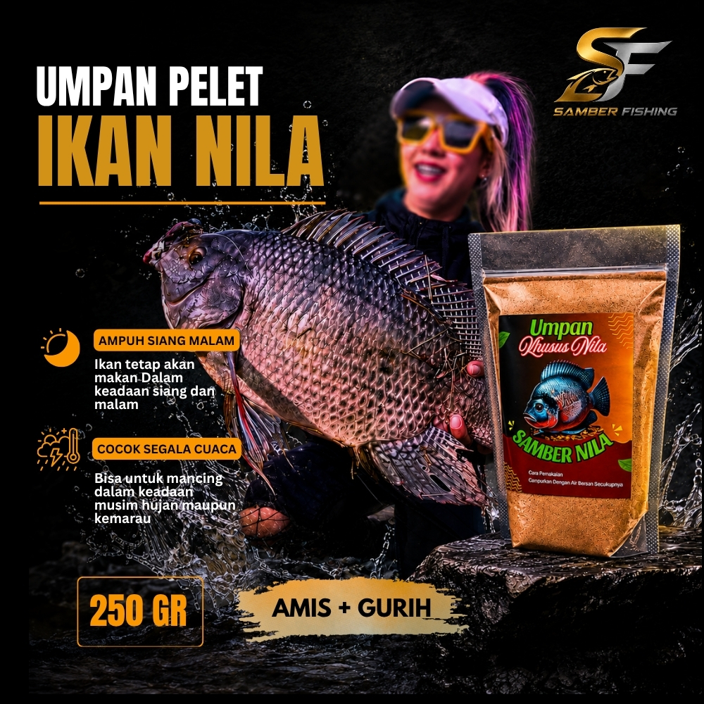 Pelet Nila Samber - Umpan Ikan Nila Untuk Mancing Galatama, Harian, Lomba