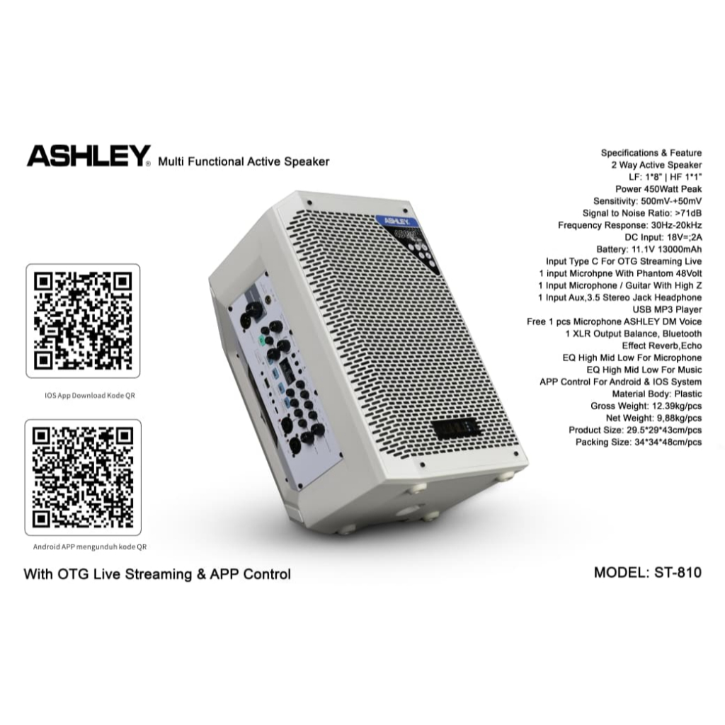 SPEAKER ASHLEY ST810 ASHLEY NEW