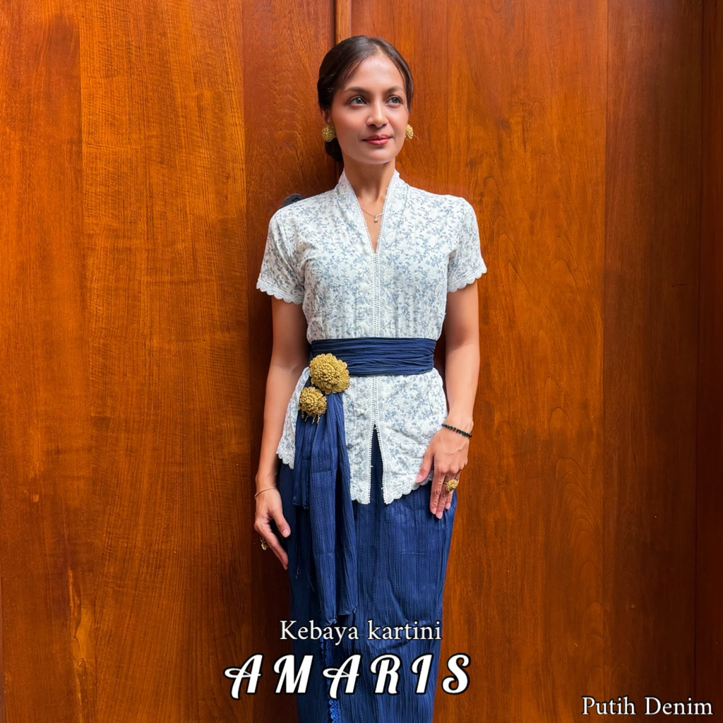 Atasan Kebaya Bali Amarys Lengan Pendek | Kebaya Kartini | Kebaya Katun Linen | Kebaya Wisuda | Keba