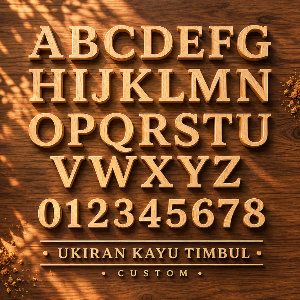 Ukiran Huruf Kayu Timbul custom – Dekorasi Nama Unik