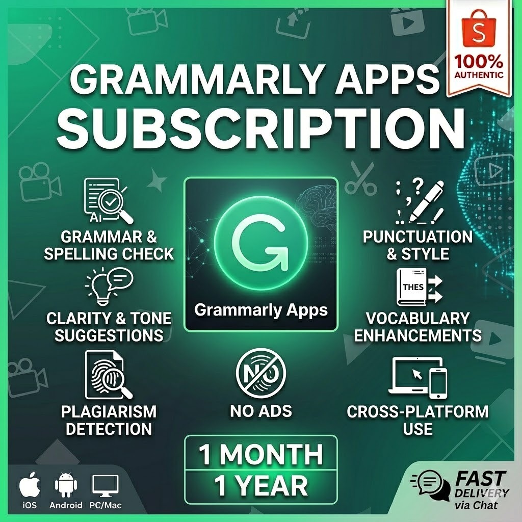 Grammarly Premium Subscription Akun VIP Plagiarism Checker Grammarly GO AI 1 Bulan