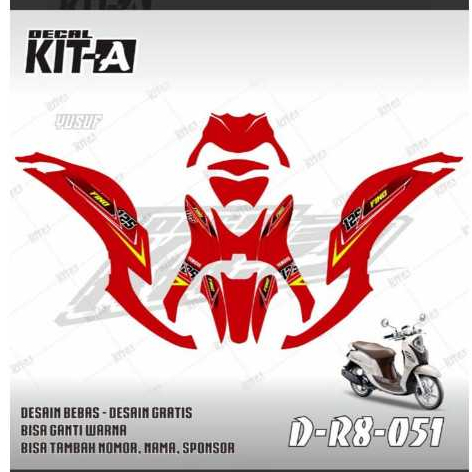 Decal Sticker - Stiker Dekal Mio Fino FI Fino Karbu Motif GRAFIS PINK NEON HITAM PUTIH D-R8-005