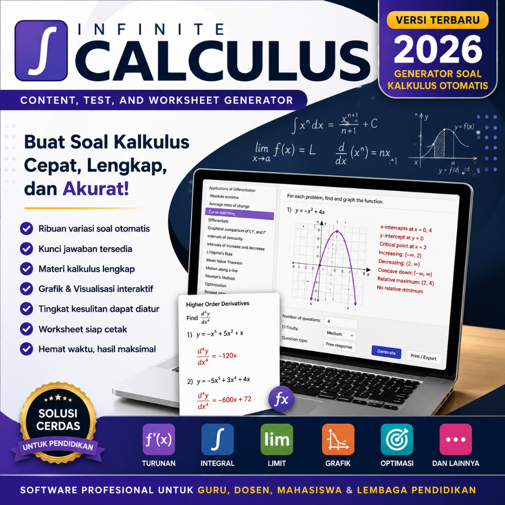 Infinite Calculus Terbaru 2026 Generator Soal Kalkulus Otomatis Lengkap + Kunci Jawaban