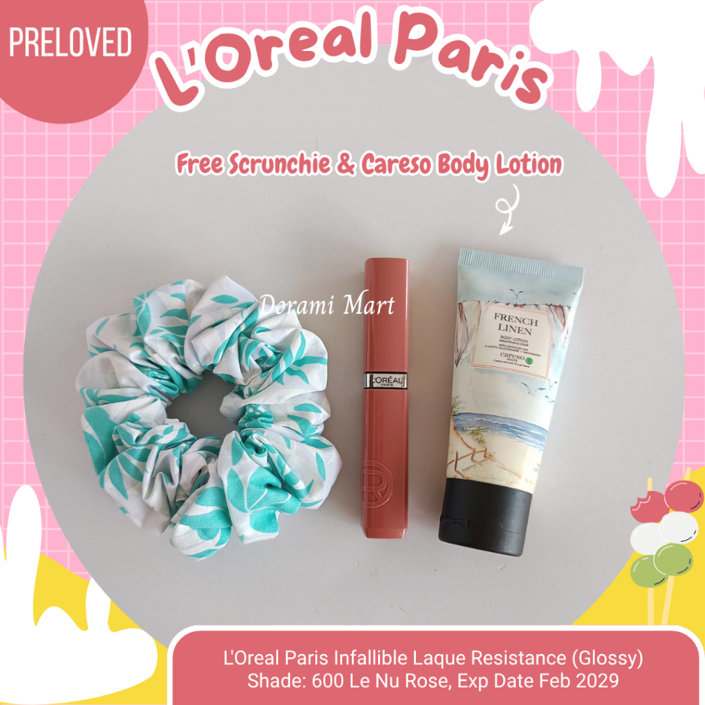 L'Oreal Paris Loreal Infallible Laque Resistance 600 Le Nu Rose Lip Cream Glossy Lipstik Transferpro