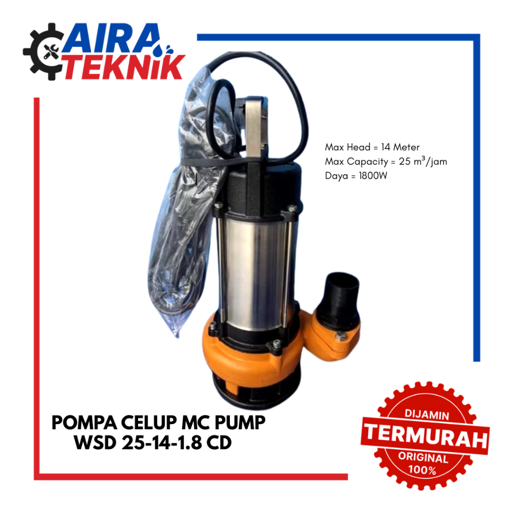 [POMPA CELUP] MC PUMPS WSD 25-14-1.8CD untuk air bersih/kotor