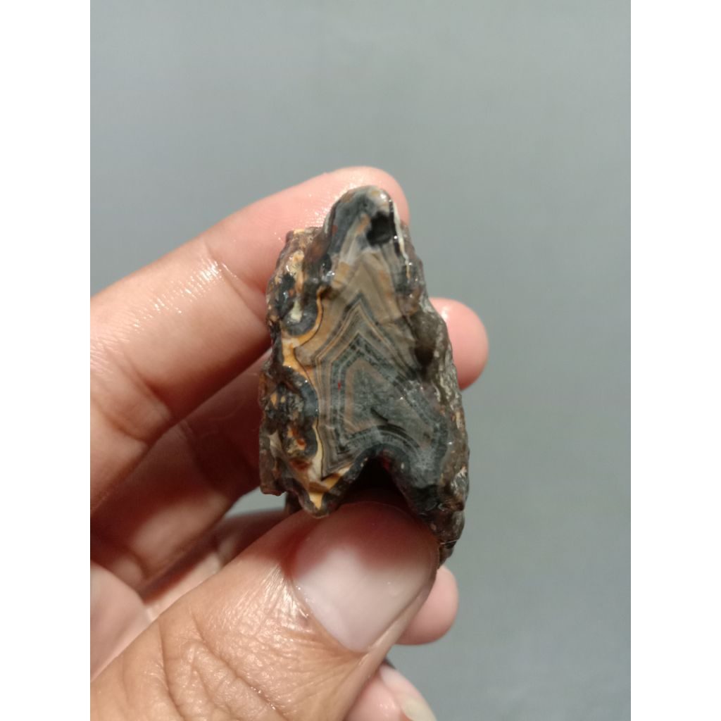 Rough Bahan Batu Akik Karang Nunggal Motif