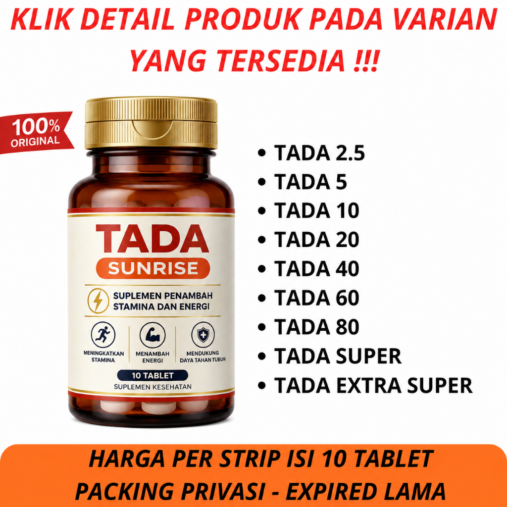 TADA TD TA DA SUNRISE SUPLEMEN PRIA UNTUK PENAMBAH ENERGI DAN STAMINA