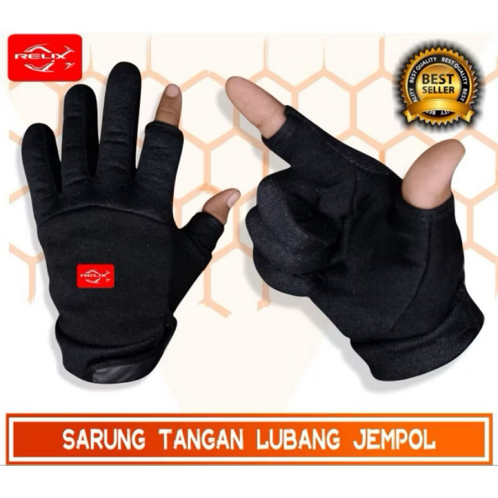 Sarung tangan mancing sepasang sarung tangan mancing lubang 2 jari