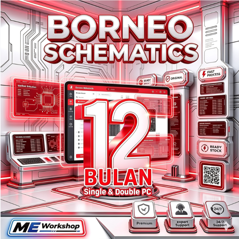 Borneo Schematic 1 Tahun Single & Double PC | Jalur HP Android Xiaomi Oppo Vivo & Laptop