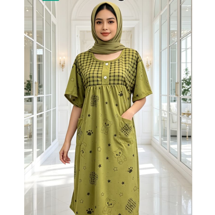 COD DASTER KAOS SLIM / COD DRESS KAOS BORDIR MUSLIMAH