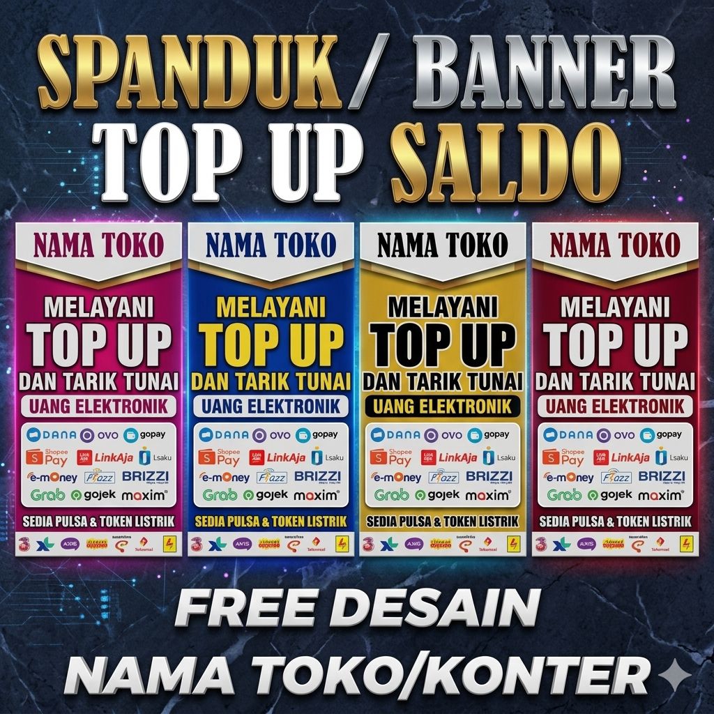 Spanduk /Banner Top Up Saldo E-wallet dan Top Up Saldo