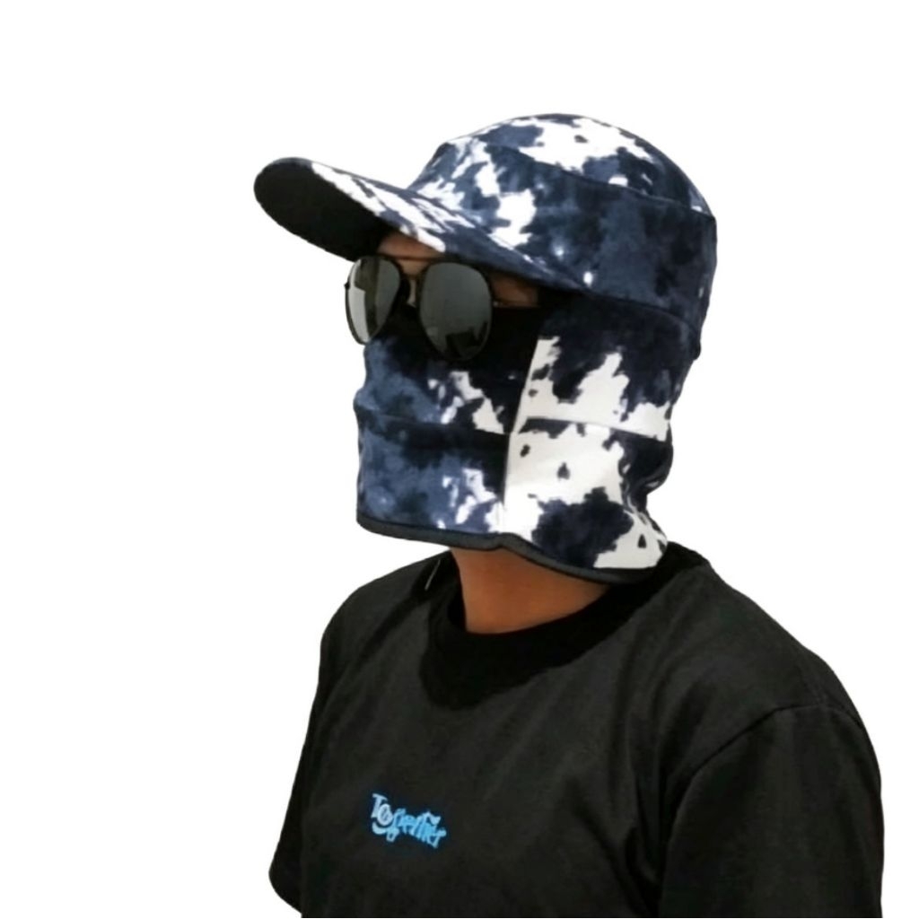 topi jepang masker topi serbaguna loreng fremium
