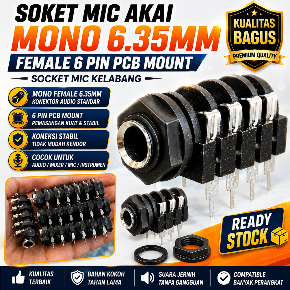 Soket Mic Akai Mono - Transparan, Kabel Microfon, Sound System