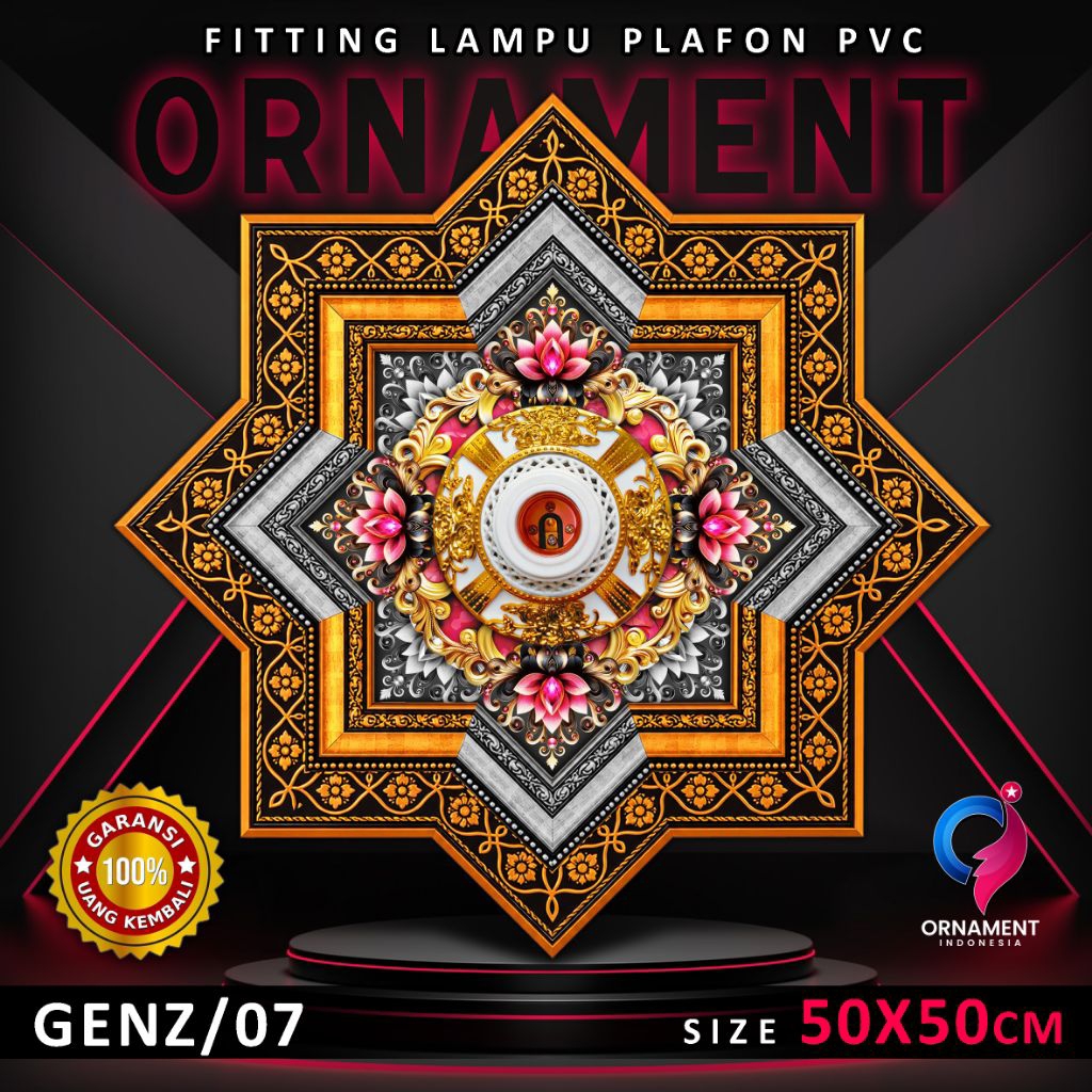 Ornamen lampu hias pvc exclusive 50x50cm