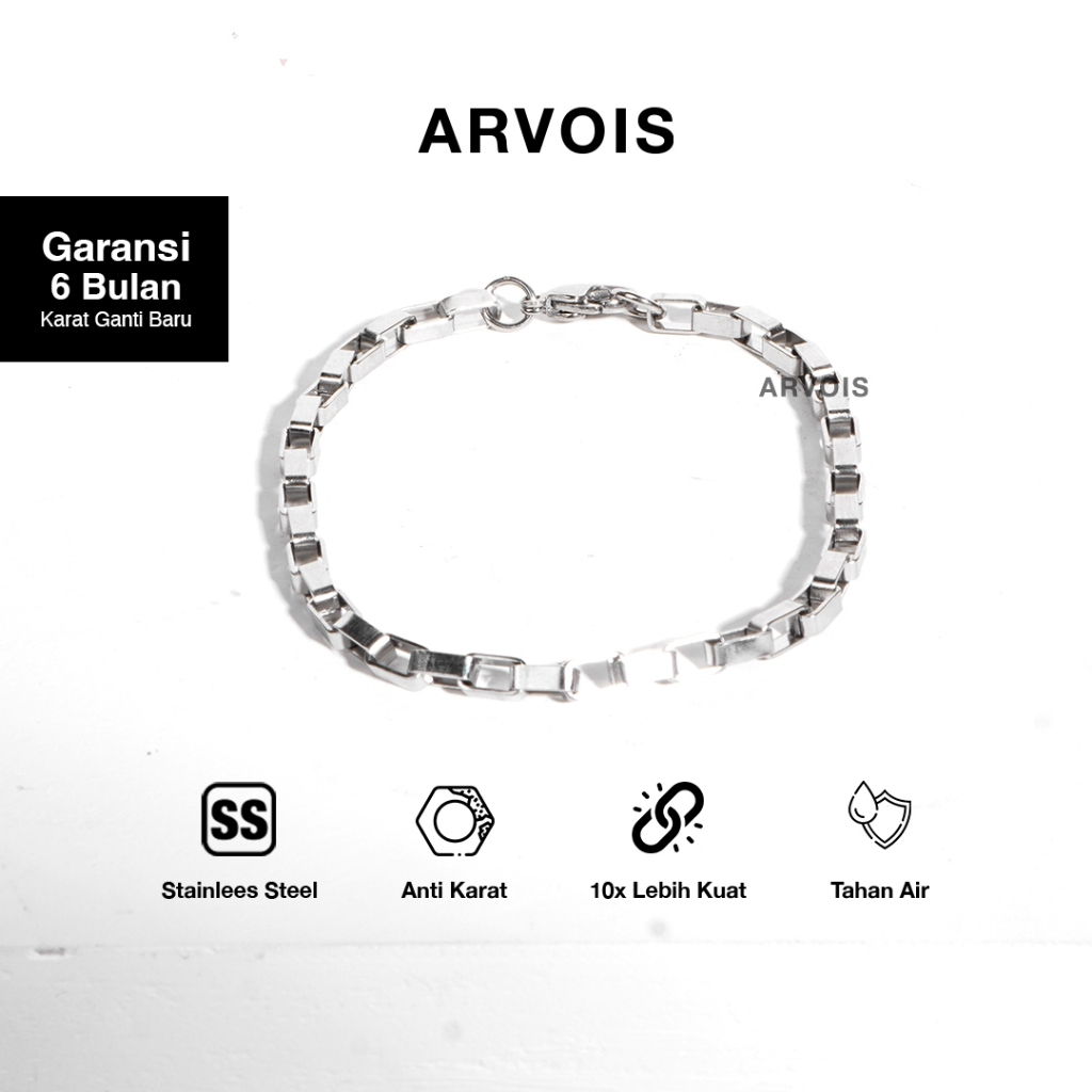 ARVOIS - Gelang Pria Wanita Titanium Anti Karat - Titus Bracelet