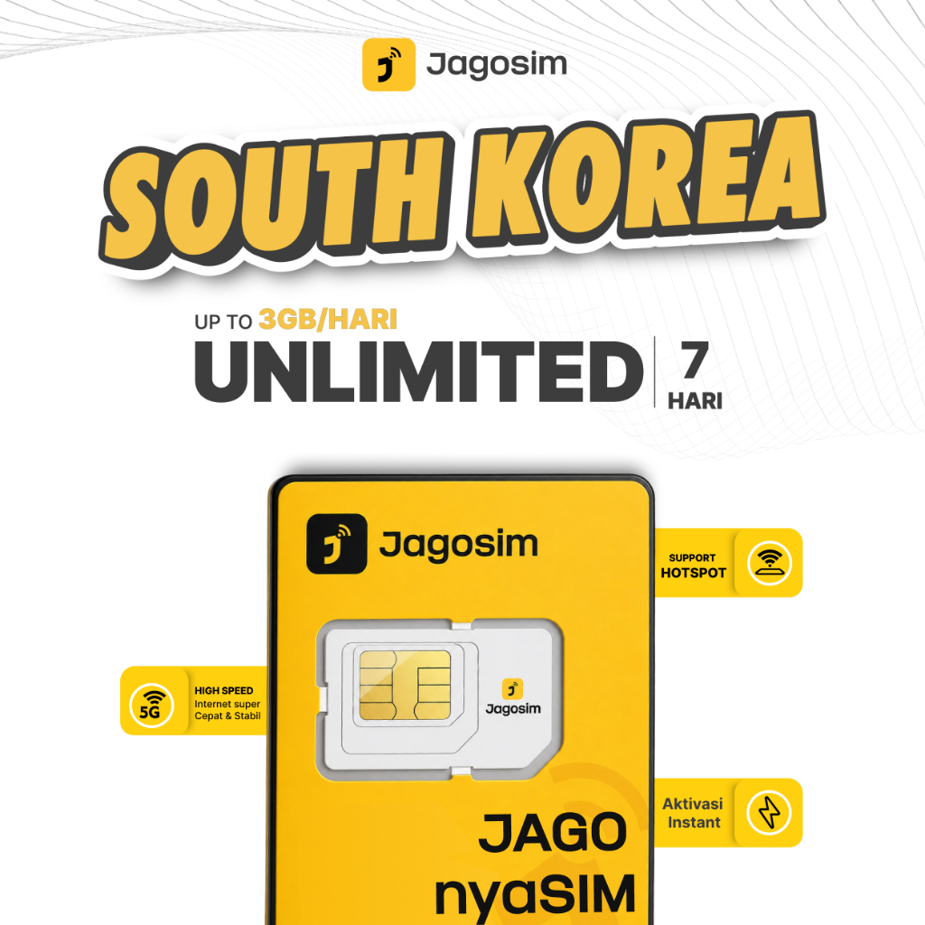 SIM Card Korea Selatan Unlimited | SIM Card Roaming | SIM Card Travel | SIM Card South Korea | Jagos