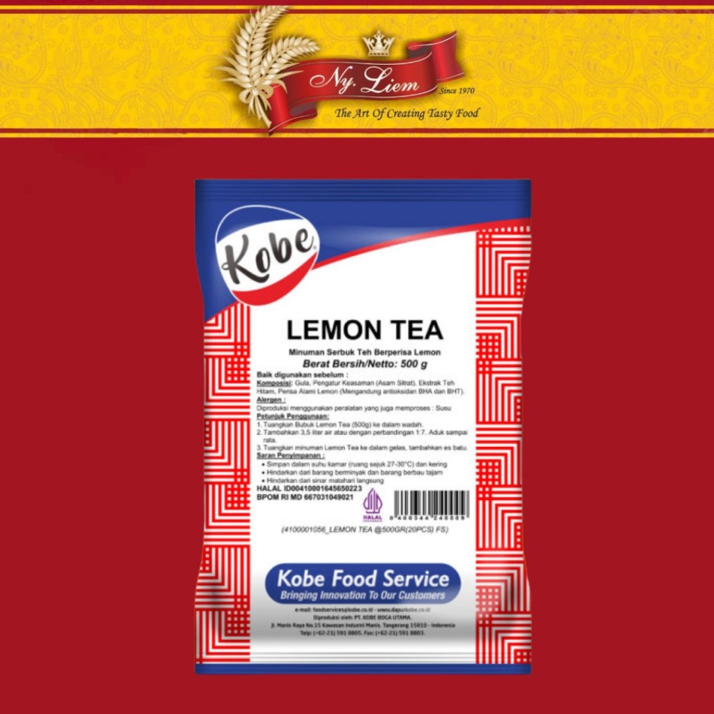 KOBE Lemon Tea Premix Minuman 500 gram