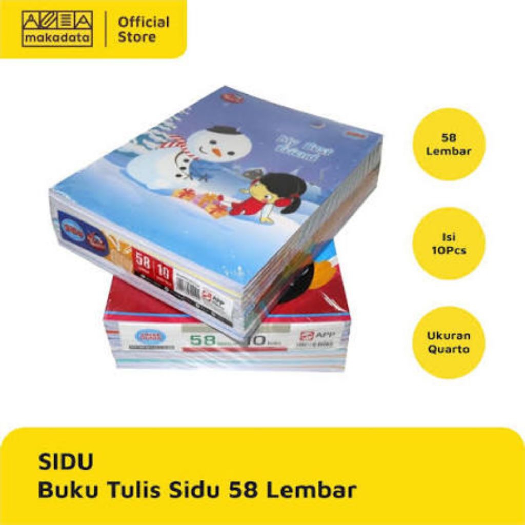 Buku Tulis Sidu Isi 58 Lembar / DODO isi 58 Lembar Buku Tulis Sekolah