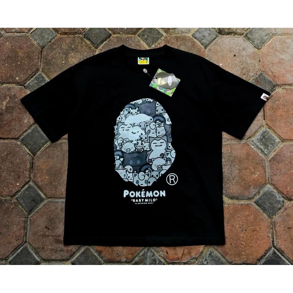 Kaos Bape Pokemon Bintang Hiu Fulltag Cotton Combed 20s Premium Unisex