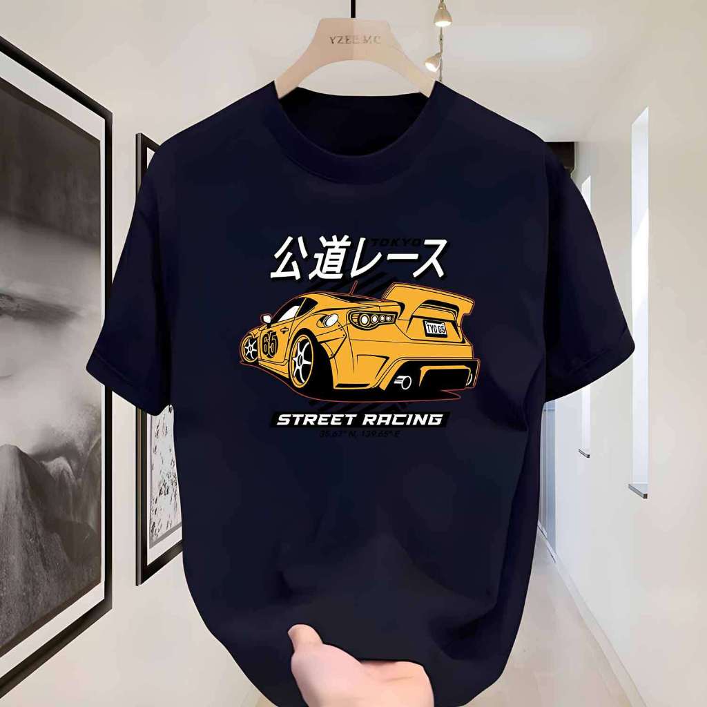 Kaos Cowok Keren 100% Katun Modis Keren Berkualitas Tinggi Nyaman Longgar Kerah Bulat Lengan Pendek 