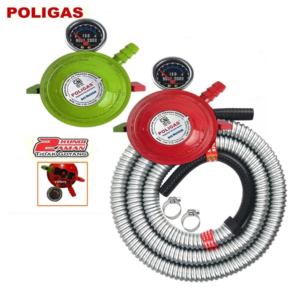 Poligas Regulator Kompor Gas / Regulator Pengunci Ganda Kompor Gas