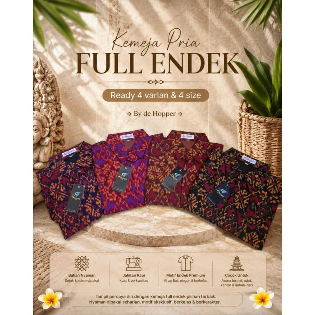 kemeja endek furing dewasa lengan pendek Kemeja/Baju Atasan Endek Pria Dewasa Tangan Pendek Terlaris