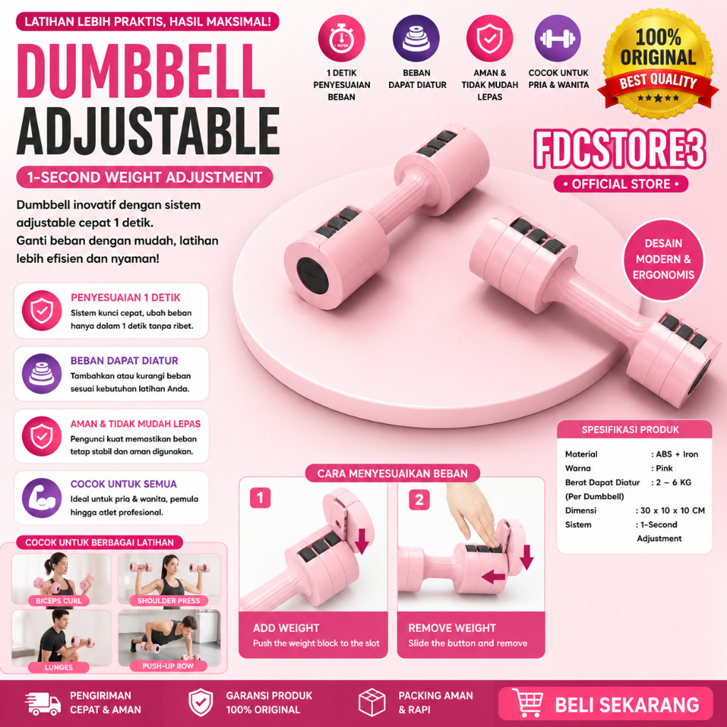 Potence Adjustable Dumbell 2.5kg - Sepasang || Barbel Dumbell Dumble Barbel