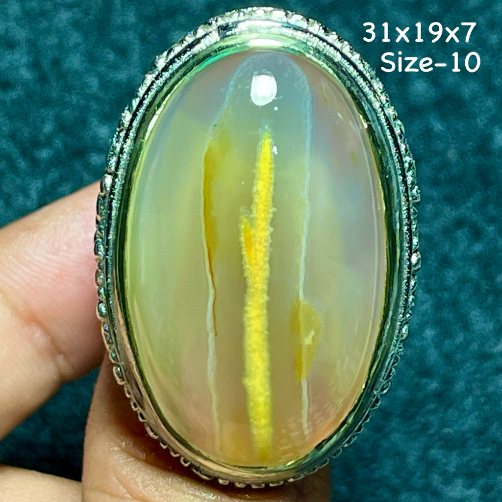 Cincin Batu Akik Natural Baturaja Sodo Lanang (Asli Alam)