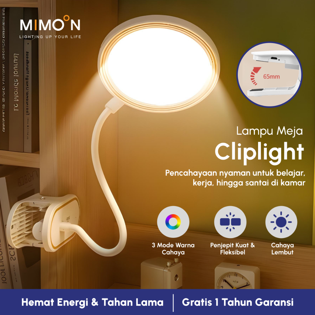 MIMOON Lampu Belajar Lampu Belajar Jepit Lampu Belajar Portable Charger Led LED Anti Silau USB Colok