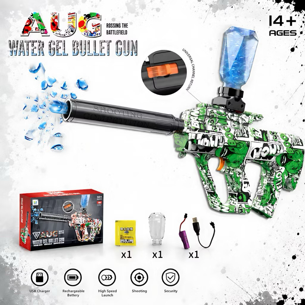 Mainan Anak AUG dan DAGGER Water Gel Blaster Automatic Burst Mainan Peluncur Tembakan Gel Air Edukas