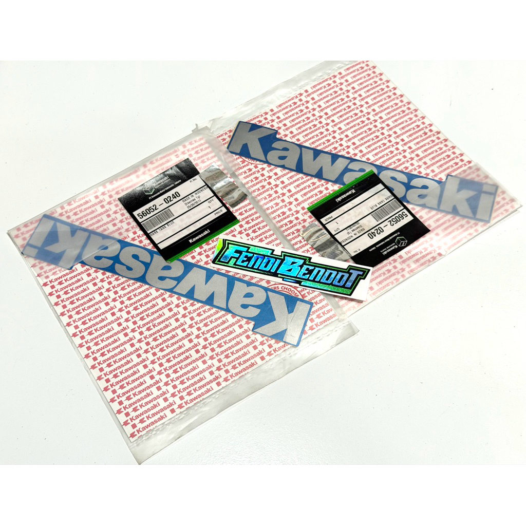 2 BUAH STIKER STICKER STRIPING TANGKI TENGKI NINJA R Kis BIRU ORIGINAL NOS 56052-0240