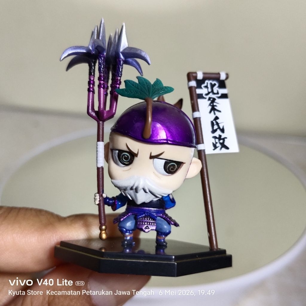 figur mini Kotobukiya "One Coin Grande" dari karakter Houjou Ujimasa dari seri Sengoku Basara.
