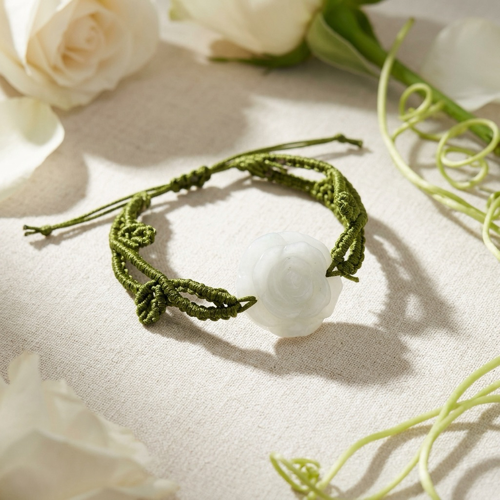 gelang giok bunga mawar | gelang wanita giok | gelang cantik giok | gelang giok wanita | gelang tali