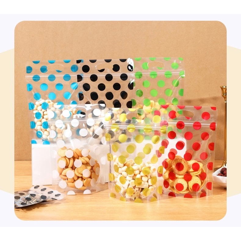 Pouch Polkadot lucu aesthetic Standing Pouch Goodie Bag
