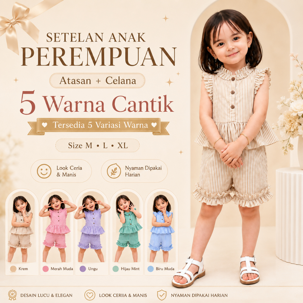 Setelan Anak Perempuan Korea | Baju Anak Cewek rempel