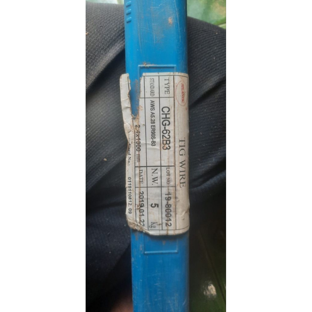 KAWAT LAS ATLANTIC ER90S-B3 Size. 2.4x1000MM HARGA 1KG
