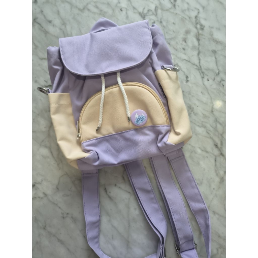 preloved zakwoow mini dami 2-way backpack ransel slingbag lilac