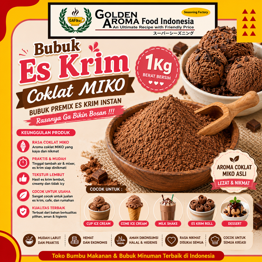 Bubuk Es krim Coklat Milo 1 Kg Murah Meriah Terdekat Kiloan Magic Ice Crem Premix Instant / Bubuk Ba