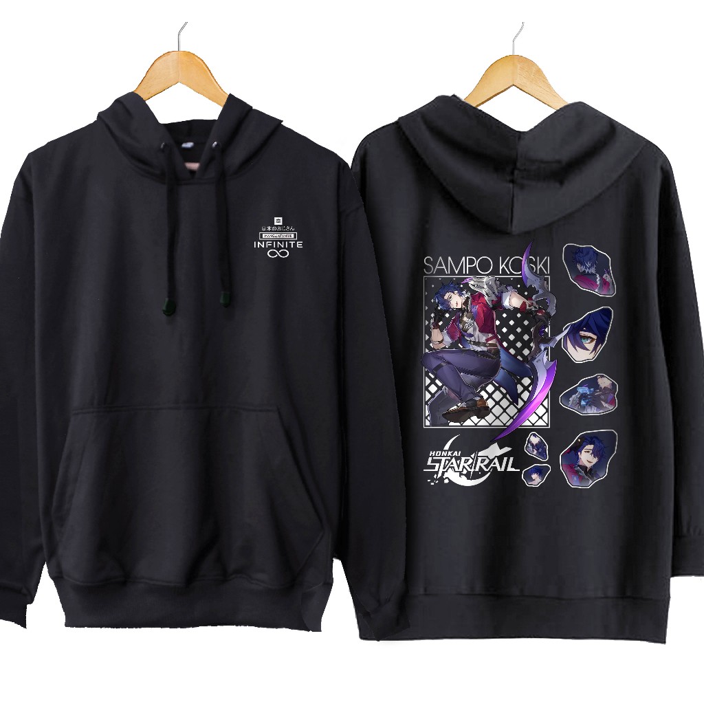Jaket hoodie jumper infinite SAMPO KOSKI HSR- HONKAI STAR RAILmaterial cotton fleece