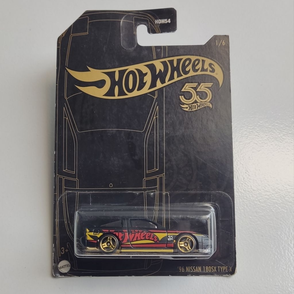 Hot Wheels Seri 55th Anniversary 96 Nissan 180SX Type X Black-gold - HW SERIES