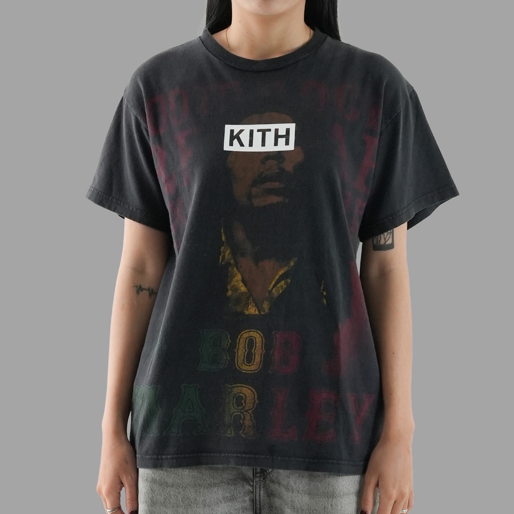 KITH x Bob Marley All Over Print Rap Vintage Black Tee