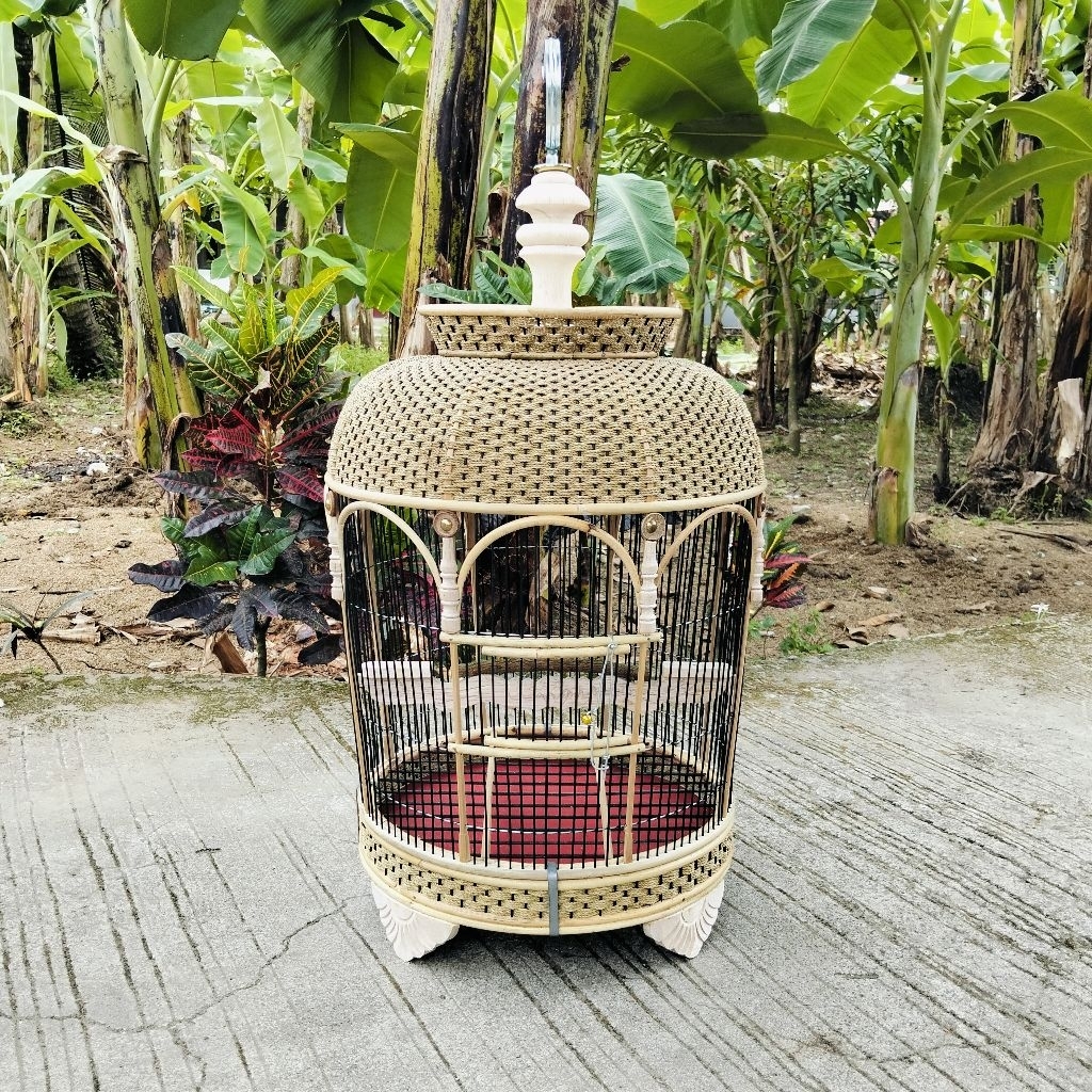 Sangkar Burung Perkutut Rajut Natural Model Mataraman